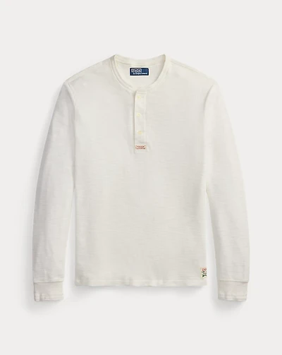 Textured Waffle-Knit Henley Shirt