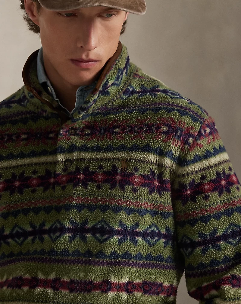 Fair Isle–Inspired Fleece Pullover