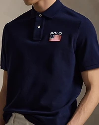 Classic Fit Flag Mesh Polo Shirt