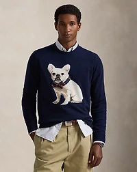 Dog-Intarsia Cashmere Sweater