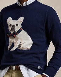Dog-Intarsia Cashmere Sweater