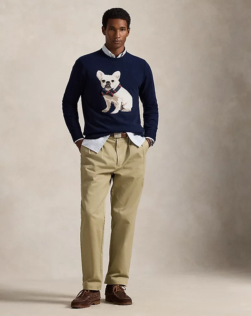 Dog-Intarsia Cashmere Sweater