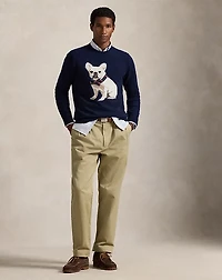Dog-Intarsia Cashmere Sweater