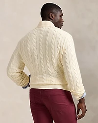 Cable-Knit Cotton Quarter-Zip Sweater