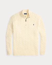 Cable-Knit Cotton Quarter-Zip Sweater
