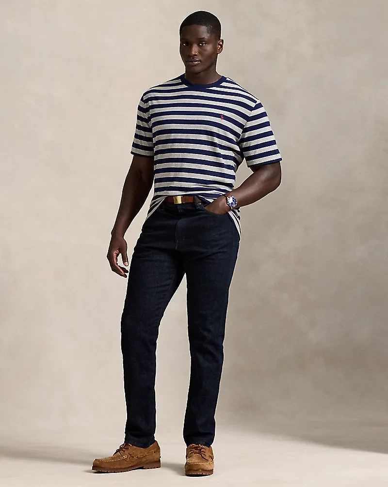 Striped Jersey Crewneck T-Shirt