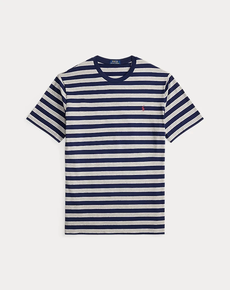 Striped Jersey Crewneck T-Shirt