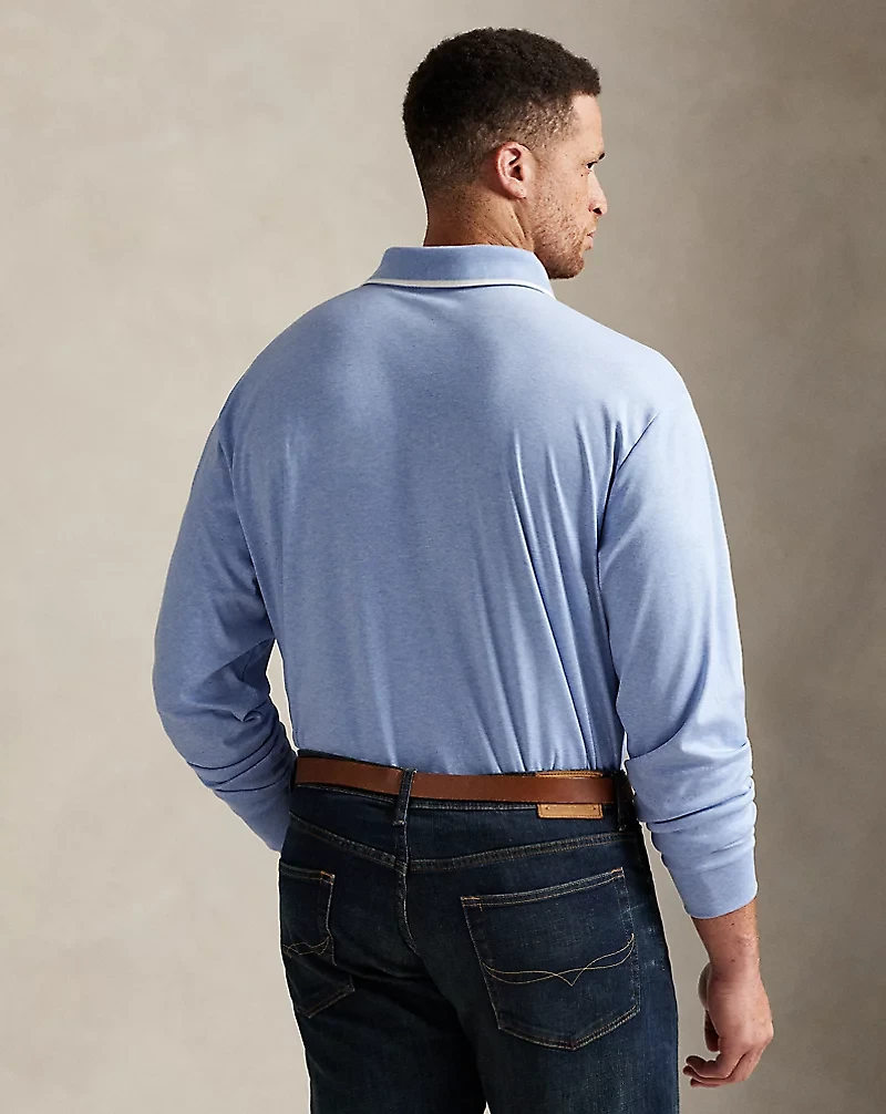 Soft Cotton Long-Sleeve Polo Shirt