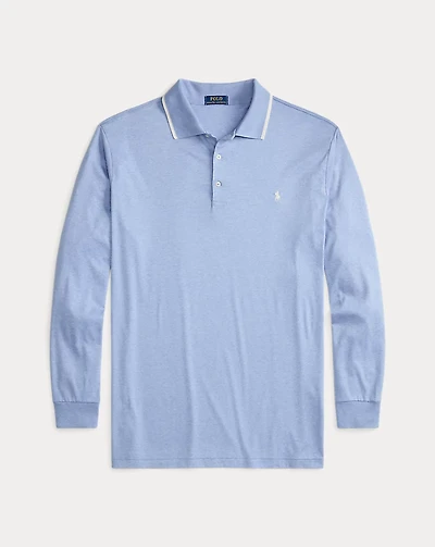 Soft Cotton Long-Sleeve Polo Shirt