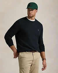 Mesh-Knit Cotton Crewneck Sweater