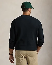 Mesh-Knit Cotton Crewneck Sweater