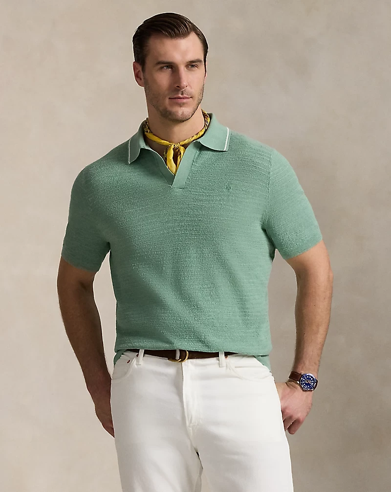 Textured Cotton-Linen Sweater