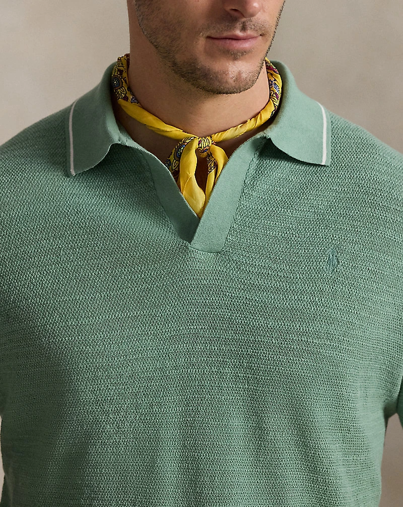 Textured Cotton-Linen Sweater