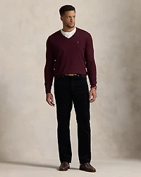 Washable Wool V-Neck Sweater