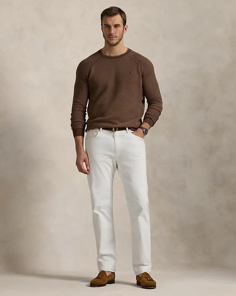 Textured Cotton Crewneck Sweater
