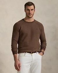 Textured Cotton Crewneck Sweater