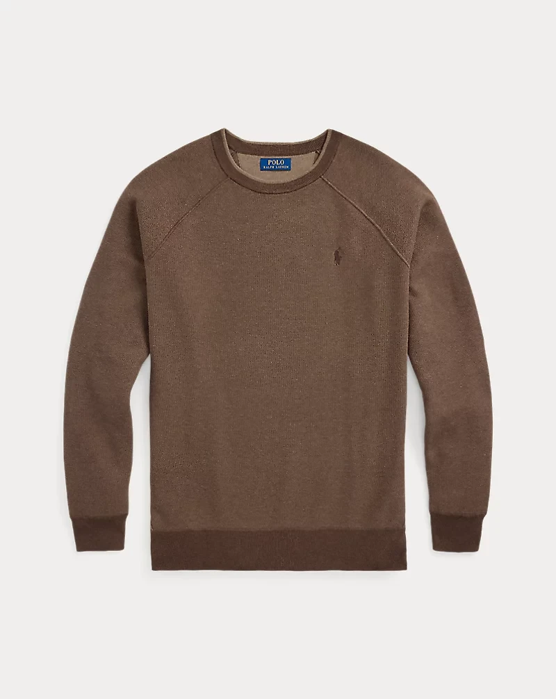 Textured Cotton Crewneck Sweater