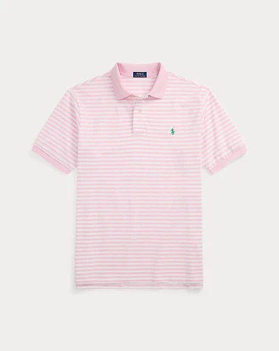 Striped Mesh Polo Shirt