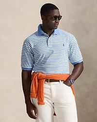 Striped Mesh Polo Shirt