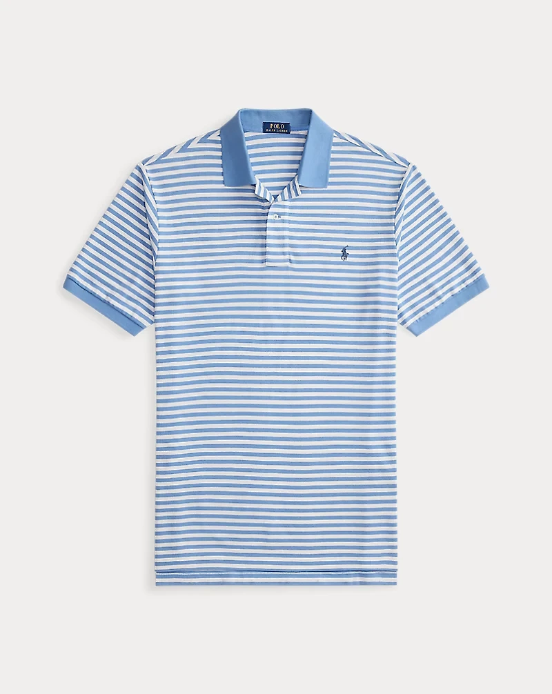 Striped Mesh Polo Shirt