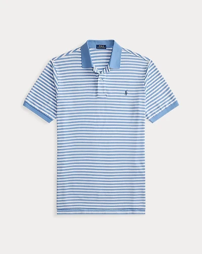 Striped Mesh Polo Shirt