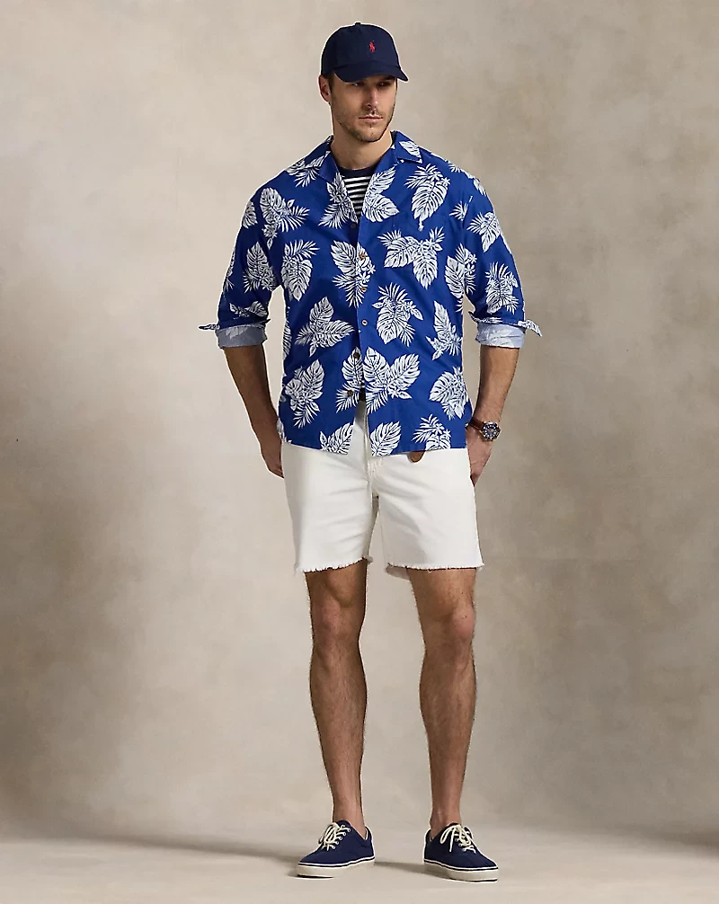 Monstera-Print Oxford Shirt