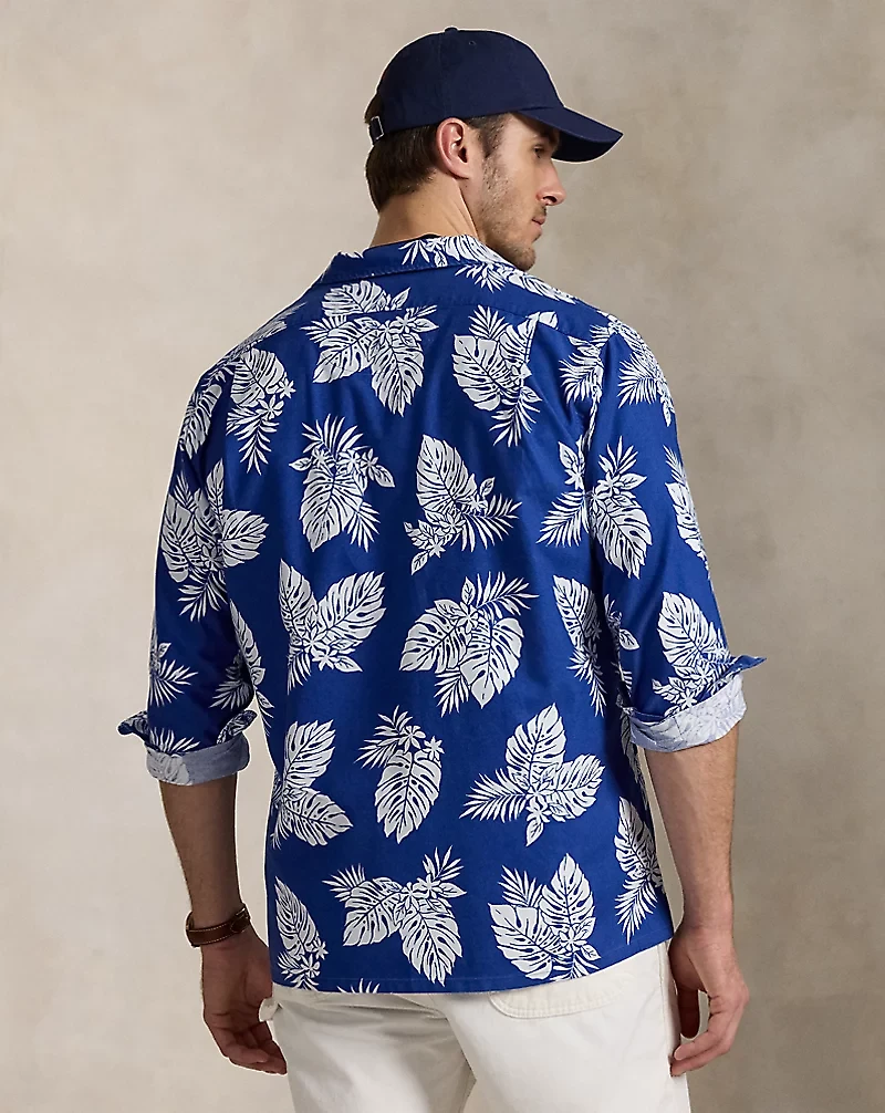 Monstera-Print Oxford Shirt