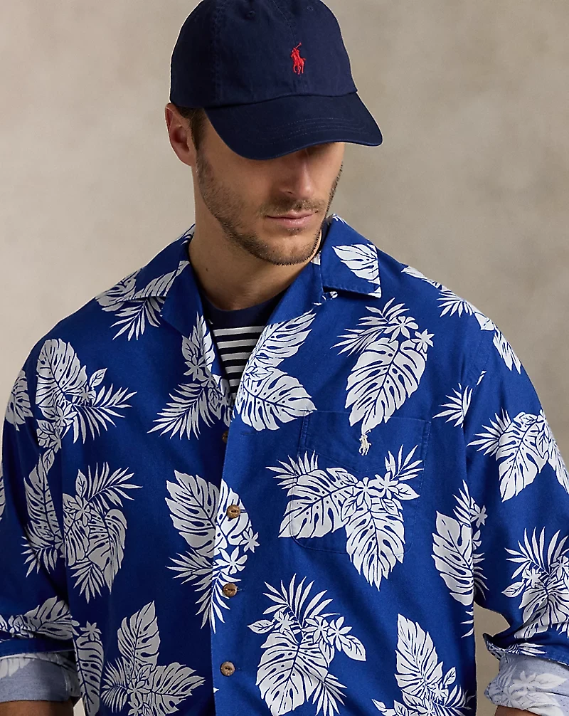 Monstera-Print Oxford Shirt
