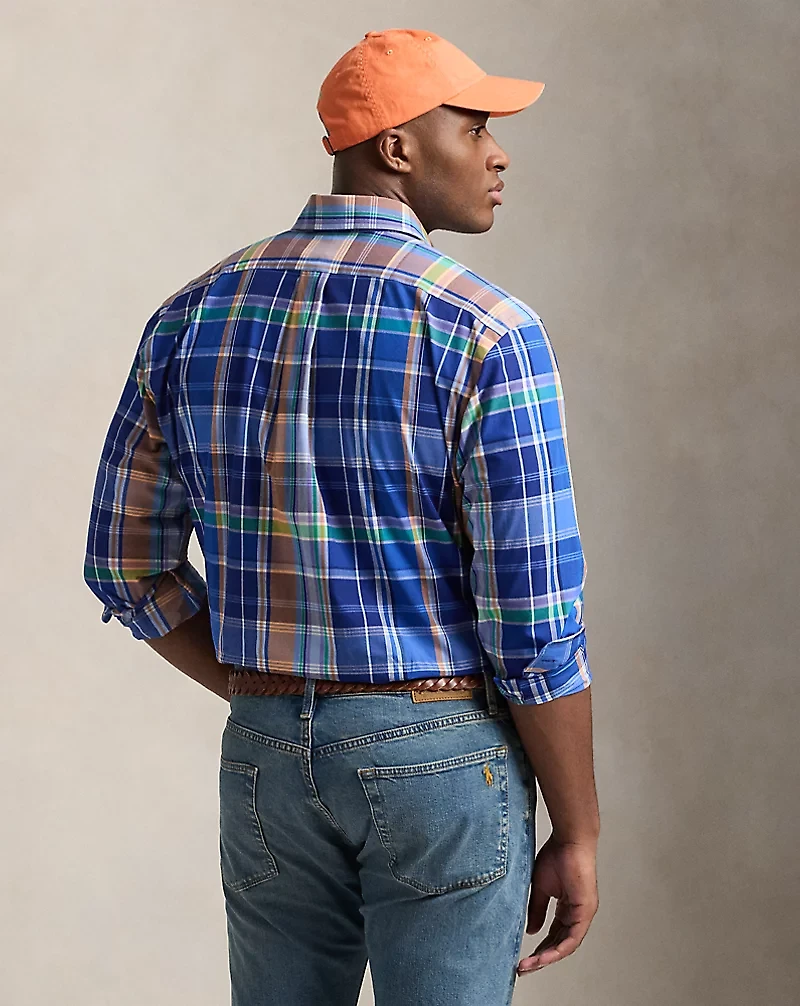 Plaid Stretch Poplin Shirt