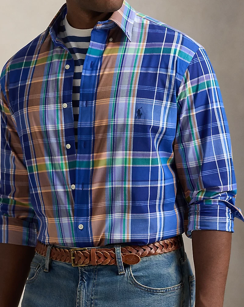 Plaid Stretch Poplin Shirt