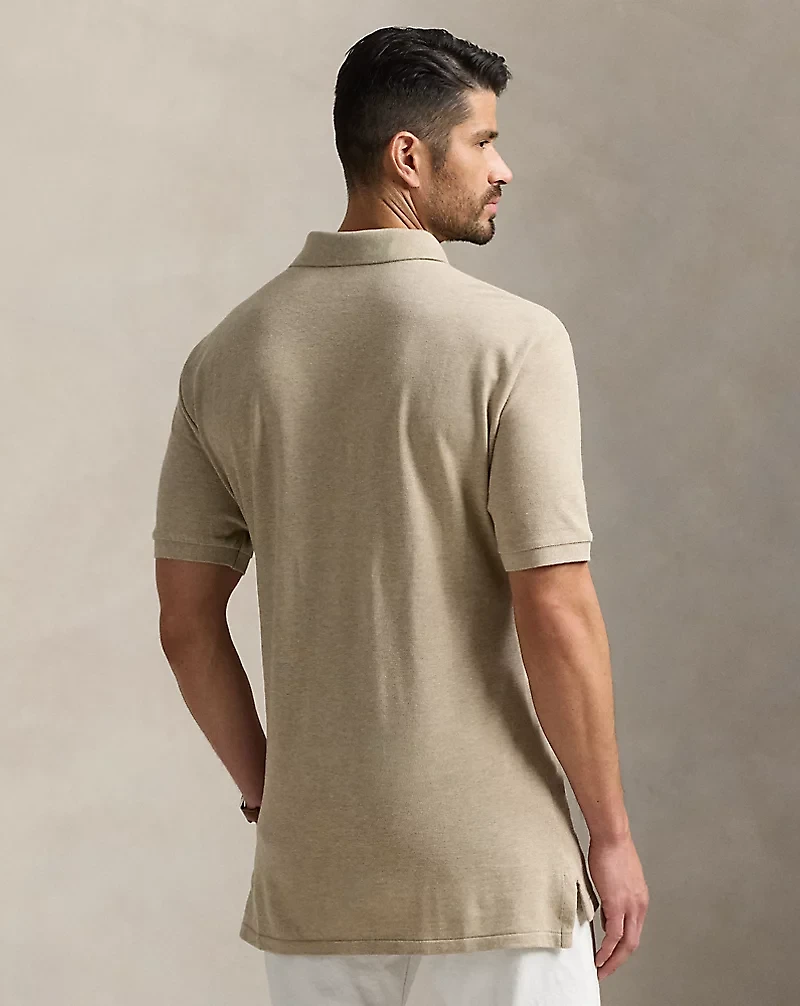 Leather-Pony Mesh Polo Shirt
