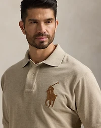 Leather-Pony Mesh Polo Shirt
