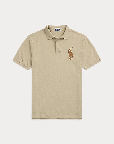 Leather-Pony Mesh Polo Shirt