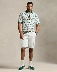 Print Mesh Polo Shirt