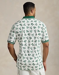 Print Mesh Polo Shirt