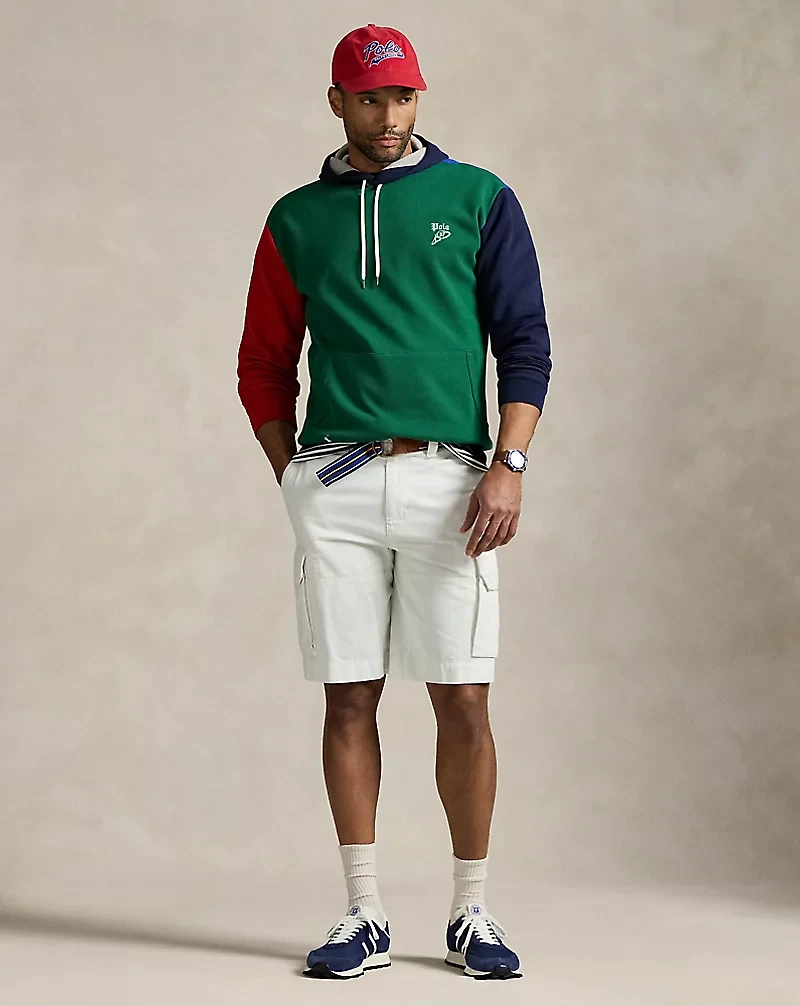 Color-Blocked Double-Knit Mesh Hoodie