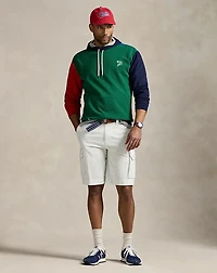 Color-Blocked Double-Knit Mesh Hoodie