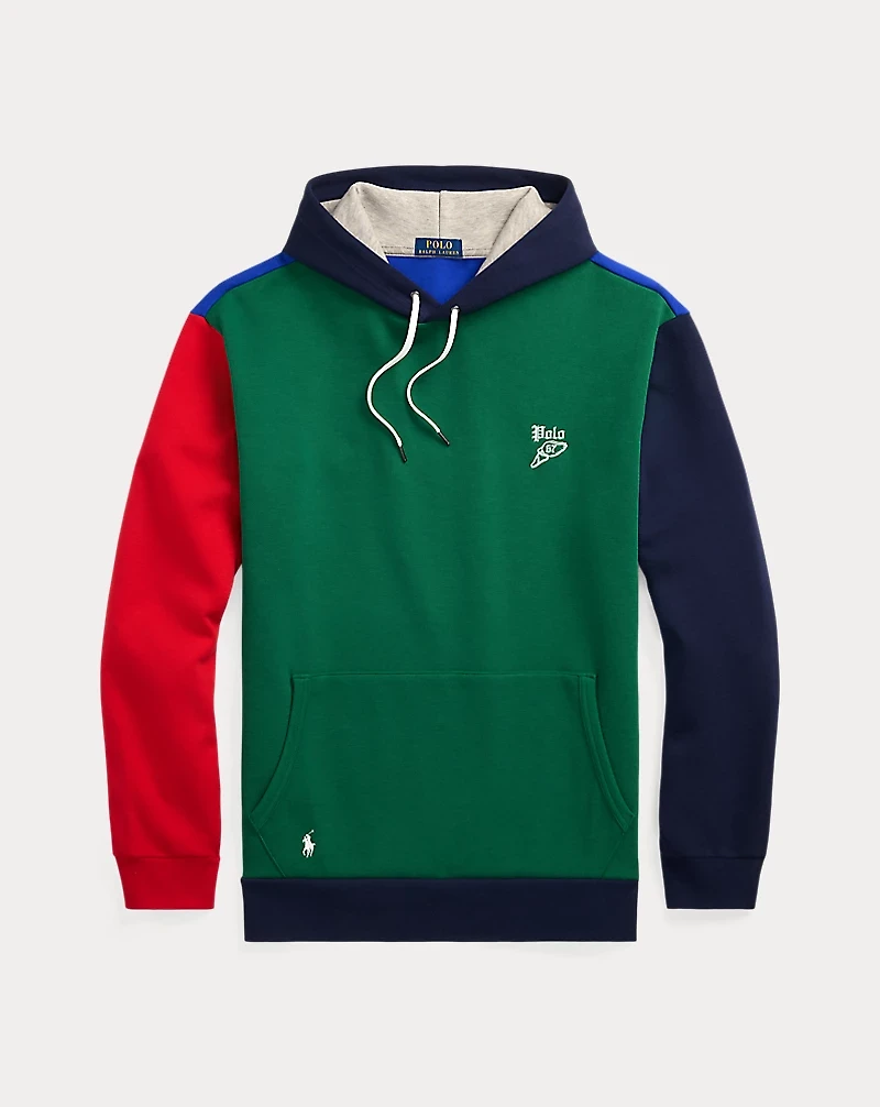 Color-Blocked Double-Knit Mesh Hoodie