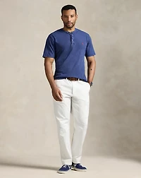 Slub Jersey Short-Sleeve Henley Shirt