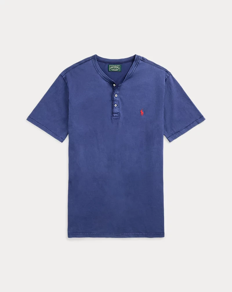 Slub Jersey Short-Sleeve Henley Shirt