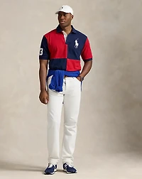 Big Pony Color-Blocked Mesh Polo Shirt