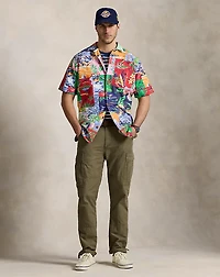 Patchwork-Print Oxford Camp Shirt