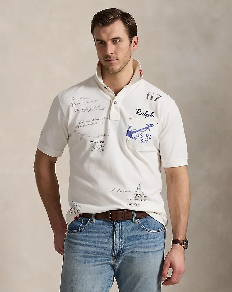 Mesh Graphic Polo Shirt
