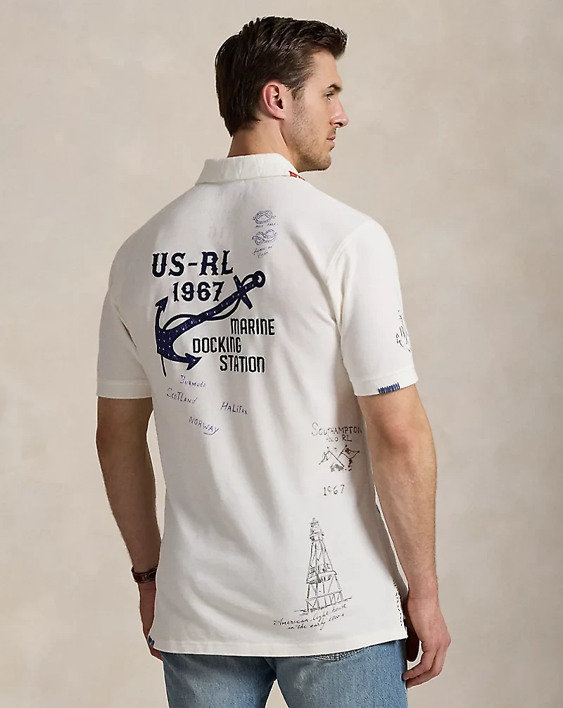 Mesh Graphic Polo Shirt