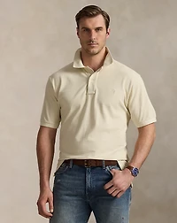 Mineral-Dyed Mesh Polo Shirt