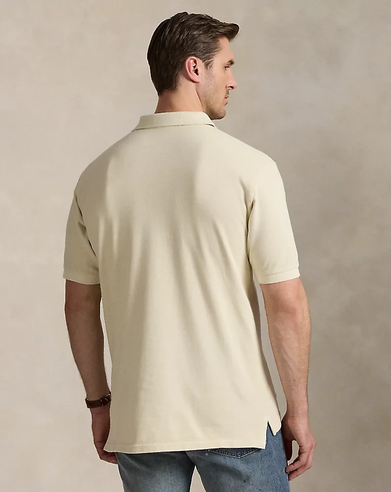 Mineral-Dyed Mesh Polo Shirt