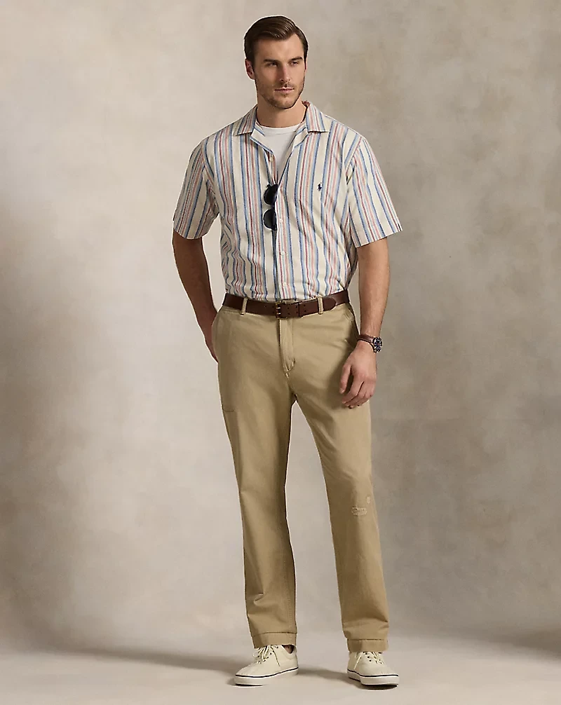 Striped Chambray Camp Shirt