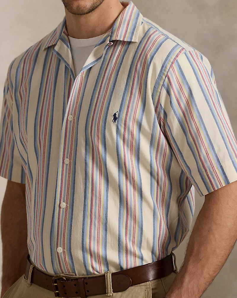 Striped Chambray Camp Shirt