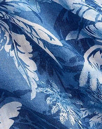 Tropical-Print Linen Camp Shirt