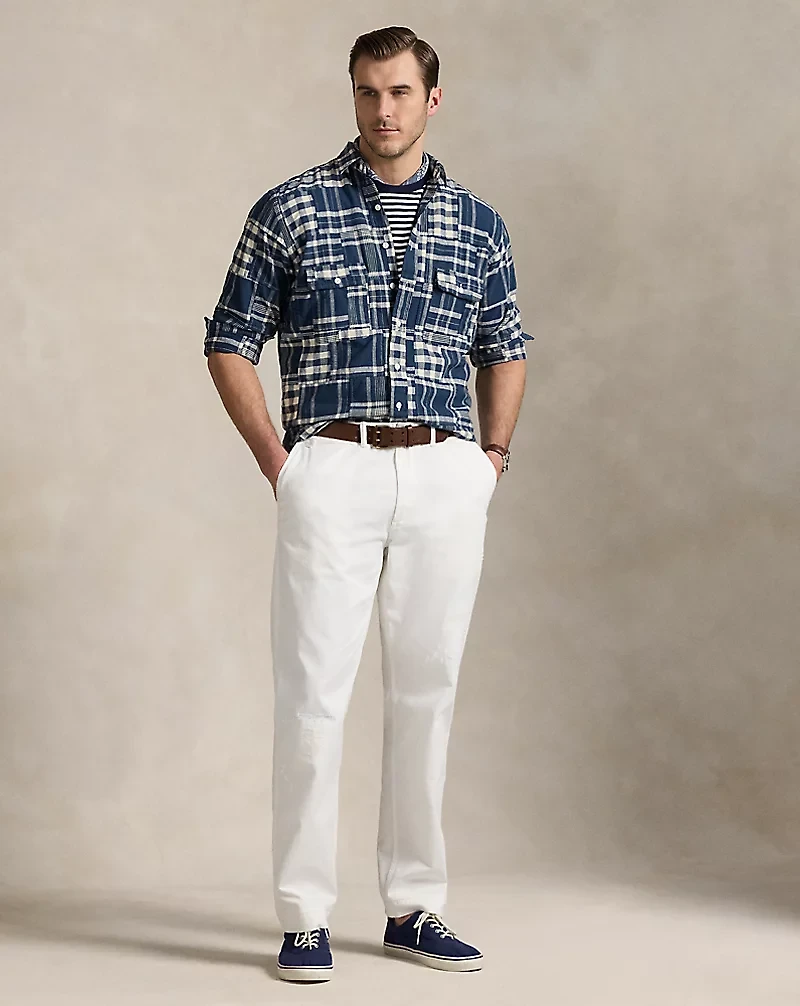 Patchwork Cotton-Linen Workshirt